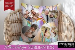Stained Glass Photo Pillow PNG - Flowers Picture Frame Cover Product Image 1