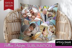 Stained Glass Photo Pillow PNG - Flowers Picture Frame Cover Product Image 1
