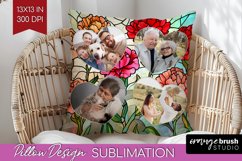 Stained Glass Photo Pillow PNG - Flowers Picture Frame Cover Product Image 1