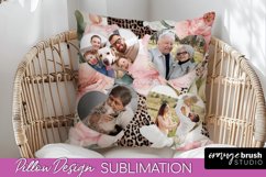 Family Photo Frame Pillow Sublimation - Floral Pillow Cover Product Image 1