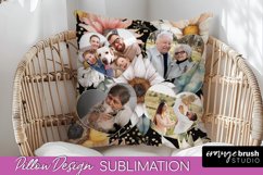 Family Photo Frame Pillow Sublimation - Floral Pillow Cover Product Image 1