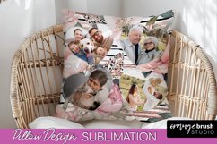 Family Photo Frame Pillow Sublimation - Floral Pillow Cover Product Image 1