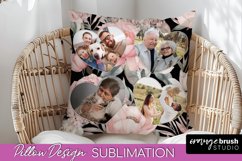 Family Photo Frame Pillow Sublimation - Floral Pillow Cover Product Image 1