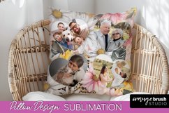 Family Photo Frame Pillow Sublimation - Floral Pillow Cover Product Image 1