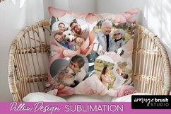 Family Photo Frame Pillow Sublimation - Floral Pillow Cover Product Image 1