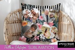 Family Photo Frame Pillow Sublimation - Floral Pillow Cover Product Image 1