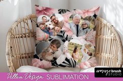 Family Photo Frame Pillow Sublimation - Floral Pillow Cover Product Image 1