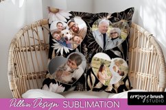 Family Photo Frame Pillow Sublimation - Floral Pillow Cover Product Image 1