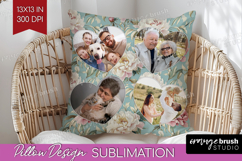 Floral Photo Pillow PNG - Peony Flower Picture Frame Pillow Product Image 1
