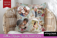 Floral Photo Pillow PNG - Peony Flower Picture Frame Pillow Product Image 1