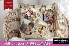 Floral Photo Pillow PNG - Peony Flower Picture Frame Pillow Product Image 1