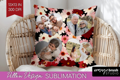 Retro Flowers Photo Pillow PNG - Floral Picture Frame Pillow Product Image 1