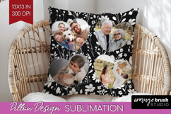 Retro Flowers Photo Pillow PNG - Floral Picture Frame Pillow Product Image 1