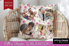 Retro Flowers Photo Pillow PNG - Floral Picture Frame Pillow Product Image 1