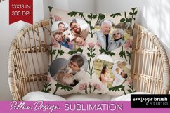 Flowers Photo Pillow PNG - Vintage Floral Picture Frame Product Image 1