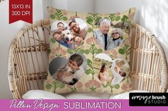 Flowers Photo Pillow PNG - Vintage Floral Picture Frame Product Image 1