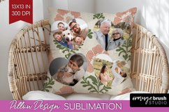 Flowers Photo Pillow PNG - Vintage Floral Picture Frame Product Image 1