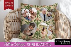 Flowers Photo Pillow PNG - Vintage Floral Picture Frame Product Image 1