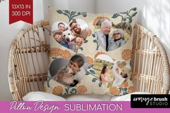 Flowers Photo Pillow PNG - Vintage Floral Picture Frame Product Image 1