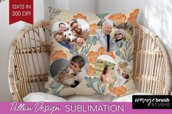 Flowers Photo Pillow PNG - Vintage Floral Picture Frame Product Image 1