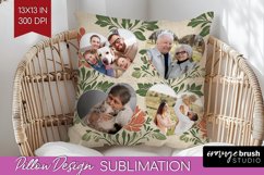 Flowers Photo Pillow PNG - Vintage Floral Picture Frame Product Image 1