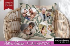 Flowers Photo Pillow PNG - Vintage Floral Picture Frame Product Image 1