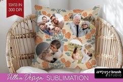 Flowers Photo Pillow PNG - Vintage Floral Picture Frame Product Image 1