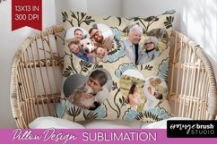 Flowers Photo Pillow PNG - Vintage Floral Picture Frame Product Image 1