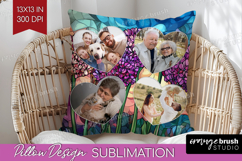 Stained Glass Photo Pillow PNG - Flowers Picture Frame Cover Product Image 1