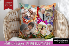 Stained Glass Photo Pillow PNG - Flowers Picture Frame Cover Product Image 1