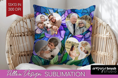 Stained Glass Photo Pillow PNG - Flowers Picture Frame Cover Product Image 1