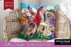 Stained Glass Photo Pillow PNG - Flowers Picture Frame Cover Product Image 1