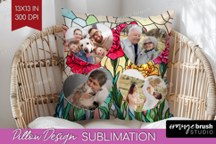 Stained Glass Photo Pillow PNG - Flowers Picture Frame Cover Product Image 1