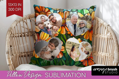 Stained Glass Photo Pillow PNG - Flowers Picture Frame Cover Product Image 1
