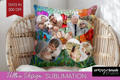 Stained Glass Photo Pillow PNG - Flowers Picture Frame Cover Product Image 1