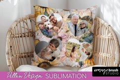Family Photo Frame Pillow Sublimation - Floral Pillow Cover Product Image 1