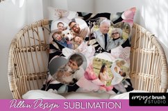Family Photo Frame Pillow Sublimation - Floral Pillow Cover Product Image 1