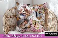 Family Photo Frame Pillow Sublimation - Floral Pillow Cover Product Image 1