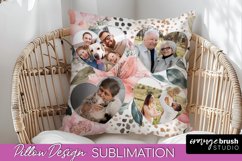 Family Photo Frame Pillow Sublimation - Floral Pillow Cover Product Image 1