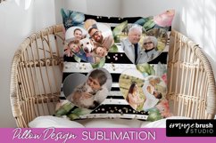 Family Photo Frame Pillow Sublimation - Floral Pillow Cover Product Image 1