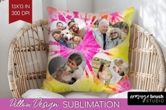 Tie Dye Photo Pillow PNG - Rainbow Picture Frame Pillow Product Image 1