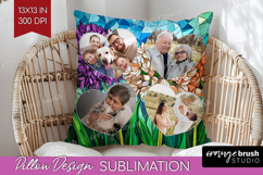 Stained Glass Photo Pillow PNG - Flowers Picture Frame Cover Product Image 1