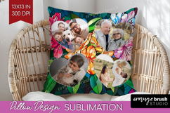 Stained Glass Photo Pillow PNG - Flowers Picture Frame Cover Product Image 1