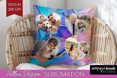 Alcohol Ink Photo Pillow PNG - Marble Picture Frame Pillow Product Image 1