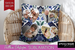 Folk Flowers Photo Pillow PNG - Floral Picture Frame Pillow Product Image 1