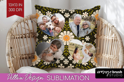 Folk Flowers Photo Pillow PNG - Floral Picture Frame Pillow Product Image 1