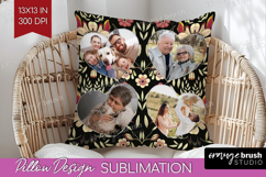 Folk Flowers Photo Pillow PNG - Floral Picture Frame Pillow Product Image 1