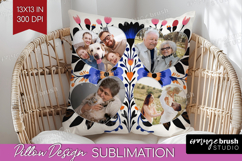 Folk Flowers Photo Pillow PNG - Floral Picture Frame Pillow Product Image 1