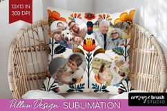 Folk Flowers Photo Pillow PNG - Floral Picture Frame Pillow Product Image 1