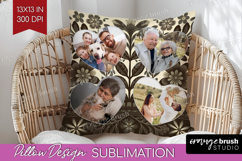 Folk Flowers Photo Pillow PNG - Floral Picture Frame Pillow Product Image 1